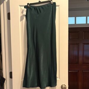 NWT Maurice’s dark emerald green silky skirt, size M